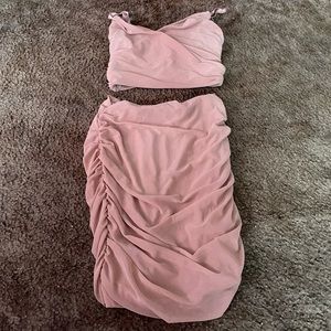 Pink skirt top set